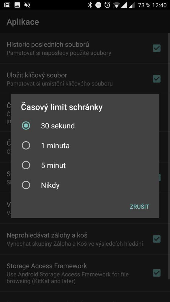 Časový limit schránky