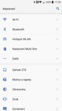 ZTE Axon 7 nastavení