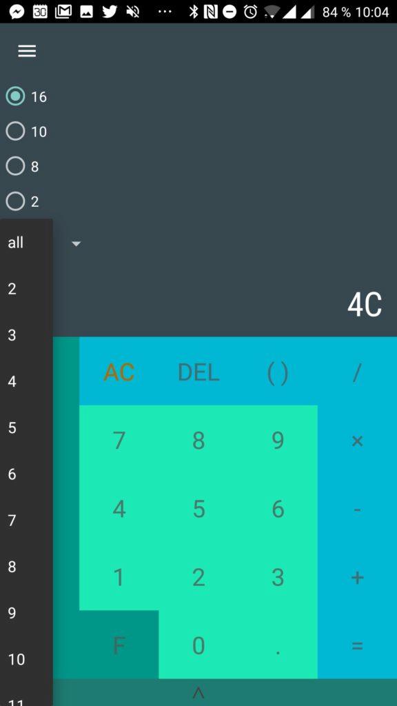 Převody android aplikace - Další číselné soustavy