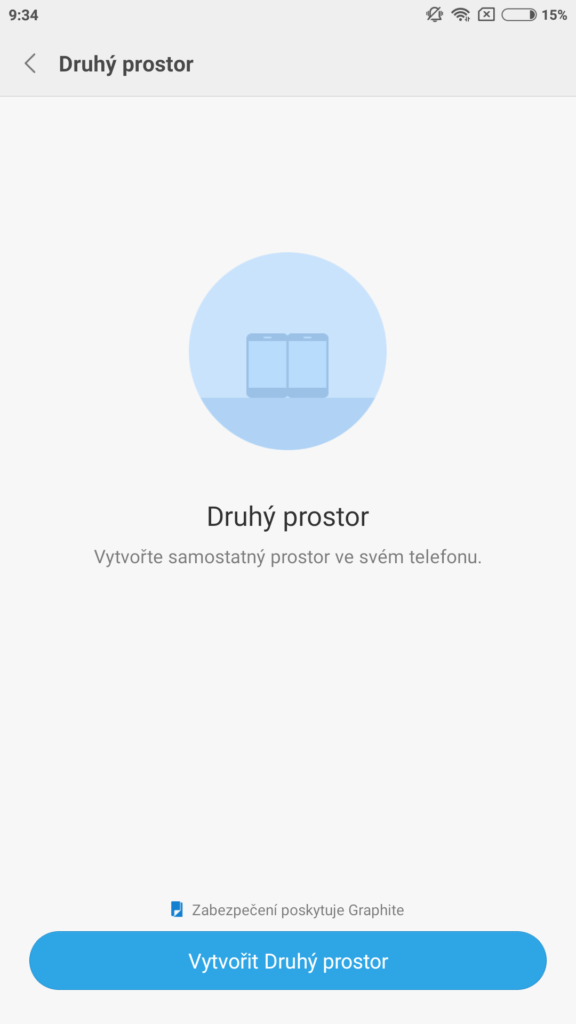 Druhý prostor na telefonech Xiaomi