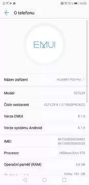 Huawei P20 Pro EMUI 8.1