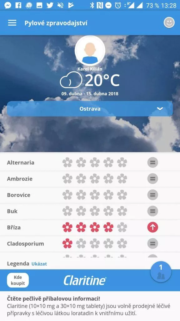 Informace o situaci - Pylové zpravodajství