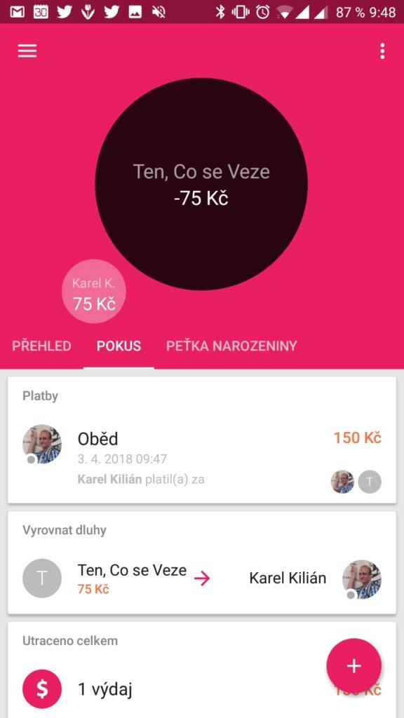 Přehled o výdajích a transakcích