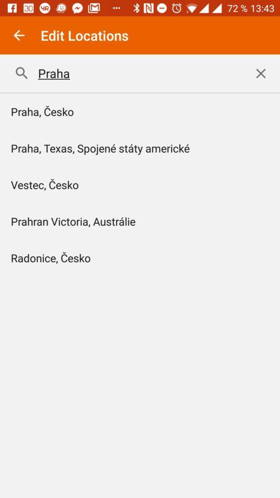 Přidávání lokalit