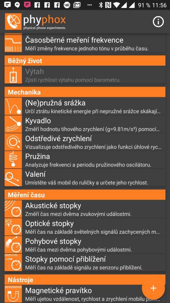 Seznam experimentů