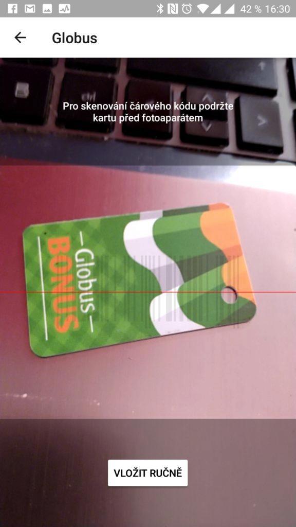 Snímání věrnostní karty