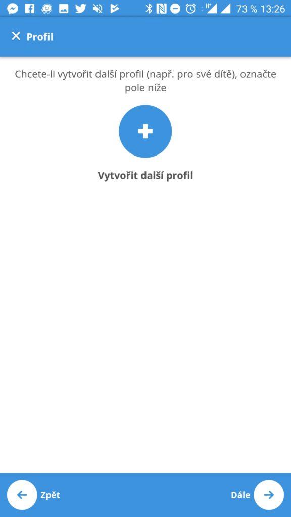 Vytvoření dalšího profilu - Pylové zpravodajství