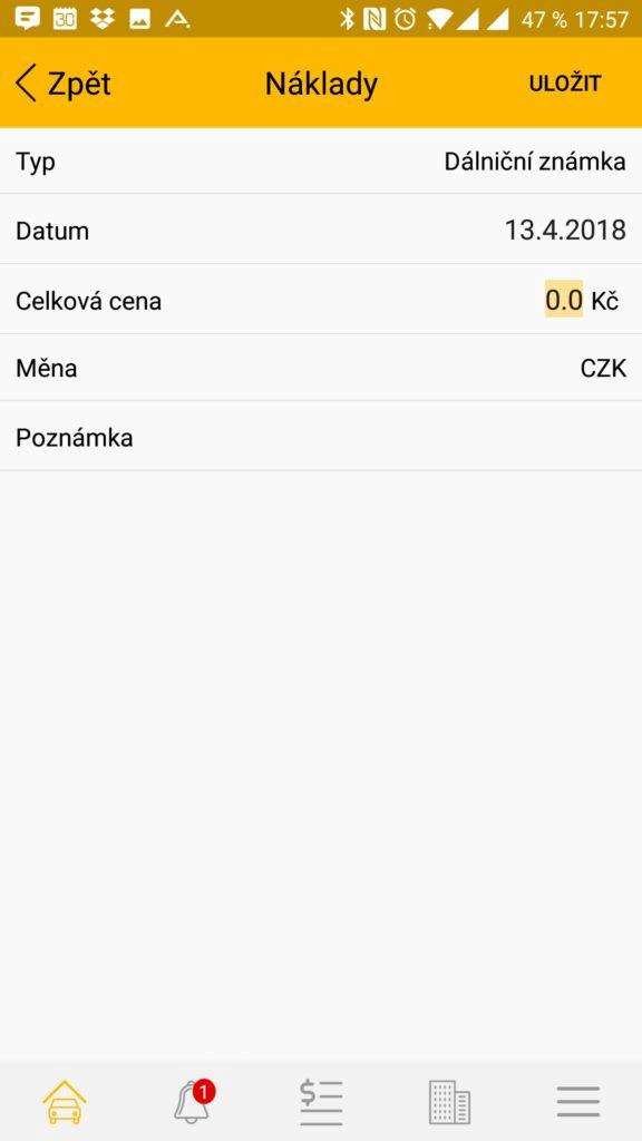 Výdaj za dálniční známku