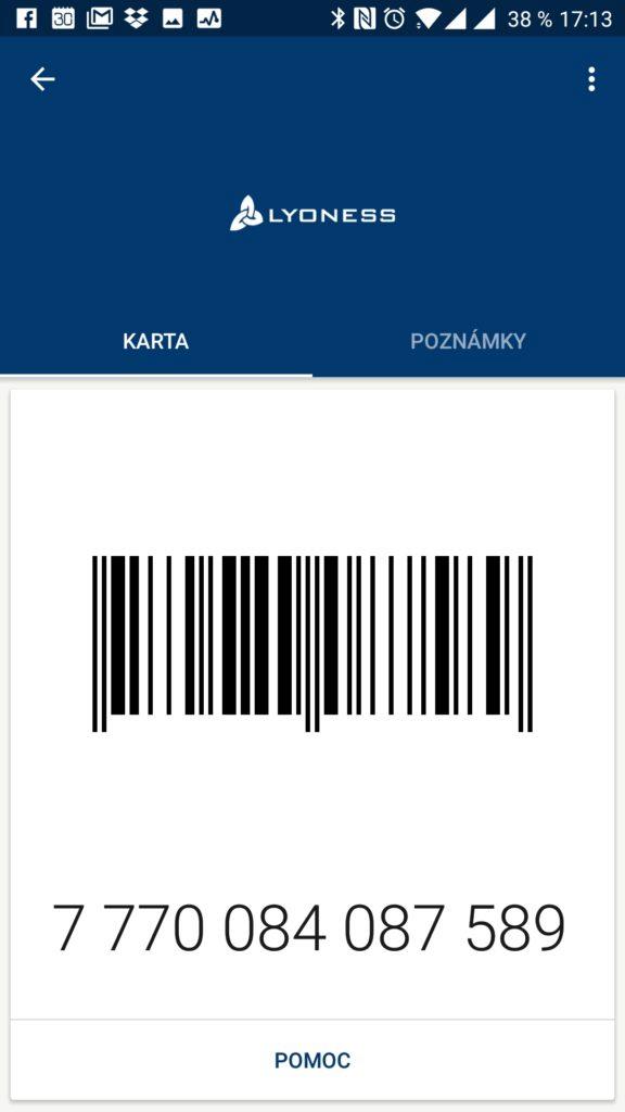 Zobrazení čárového kódu