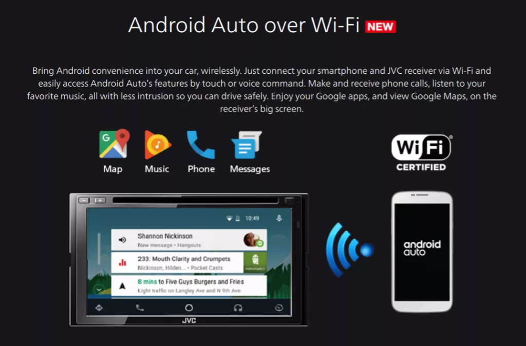 android auto aplikace bezdratove pripojeni wifi