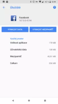 android mezipamet uzivatelska data vymazat