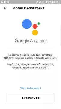 ikea chytre osvetleni asistent google