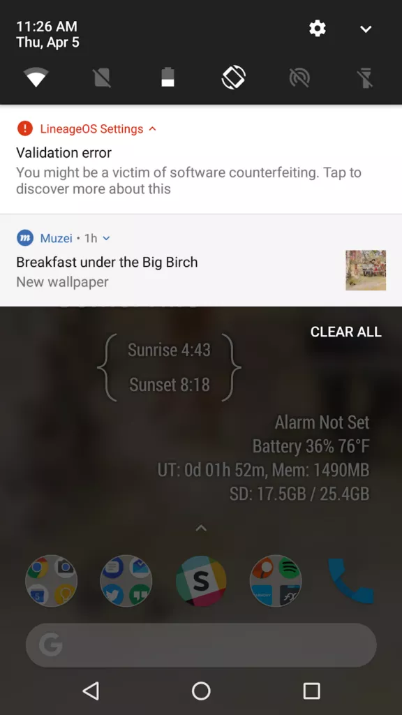 lineage os april 2018