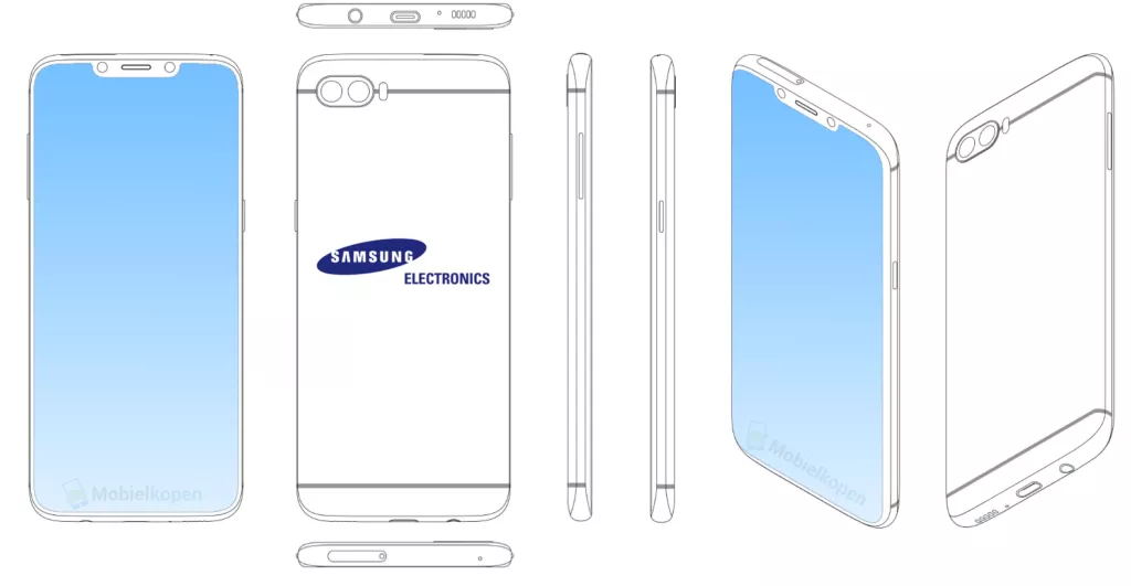samsung patent vyrez v displeji