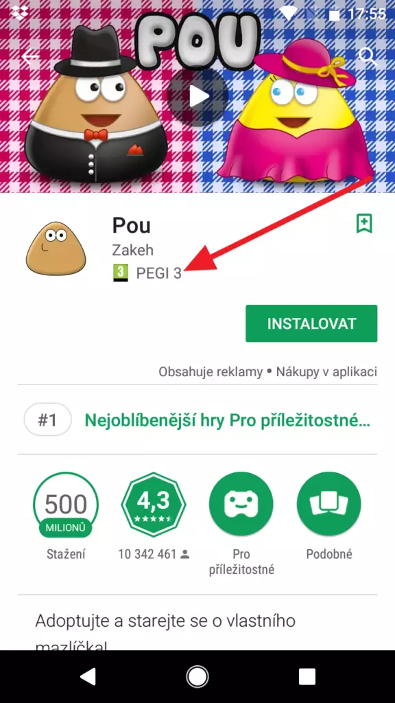 Aplikace s PEGI 3