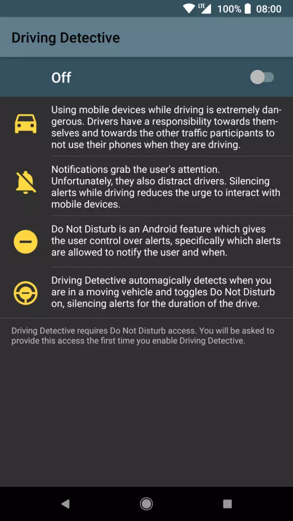 Driving Detective android aplikace