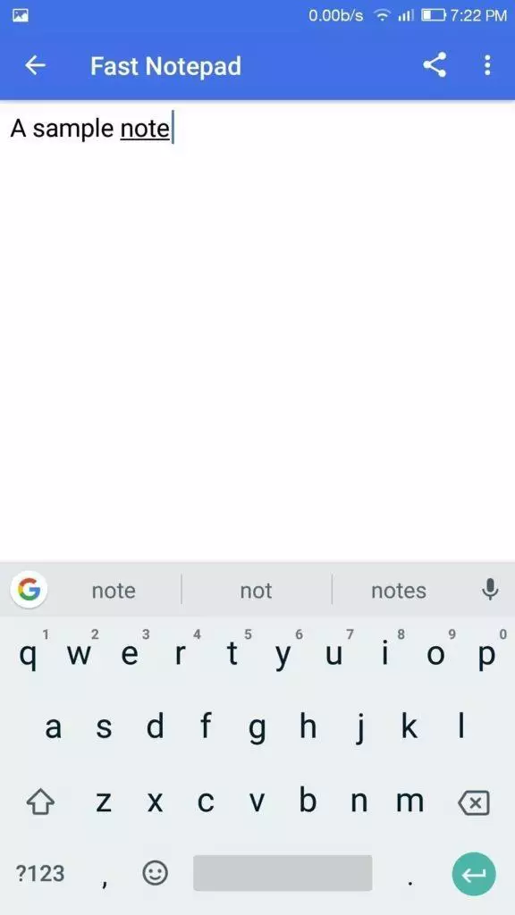 Fast Notepad aplikace