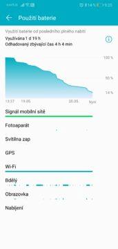 Honor 10 výdrž baterie a nabíjení