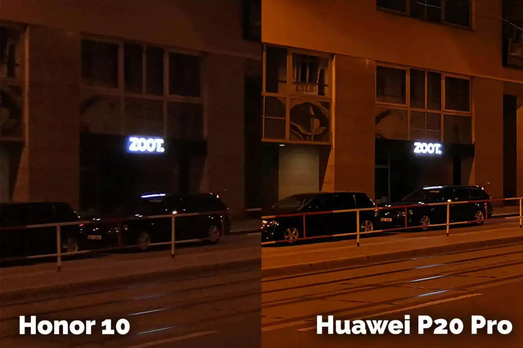 Honor 10 vs Huawei P20 Pro vecerni fotografie