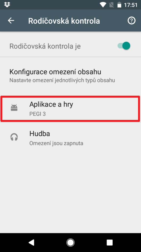 Jděte do sekce Aplikace a hry