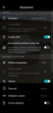 Nastavení fotoaparátu u telefonu Honor 10