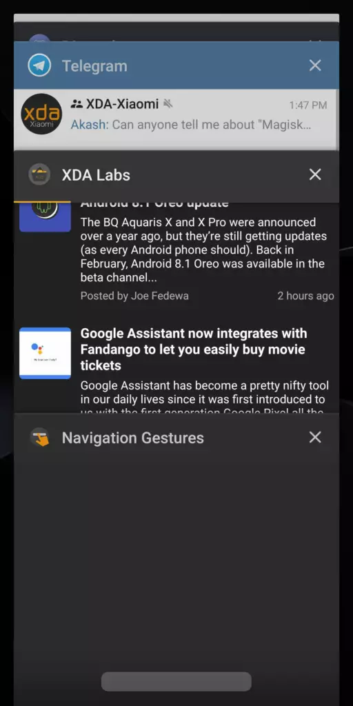 Navigation Gestures android gesta