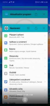 Poslední otevřené aplikace u Honor 10 a nadstavbě EMUI