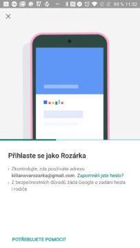 Přihlášení dítětě Google Family Link