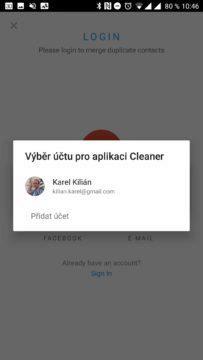 Aplikace Cleaner Přístup k účtu Google