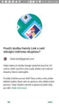 Rodinná skupina Google Family Link
