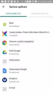 Sekce Aplikace Android Google Family Link