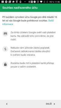 Souhlas rodiče Google Family Link