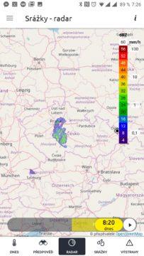 Srážkový radar s předpovědí