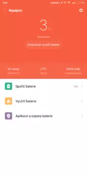 Nápajení a výdrž si můžete v MIUI detailně analyzovat