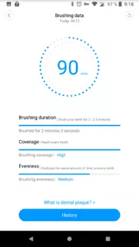 statistiky cisteni zubu xiaomi sonicky kartacek