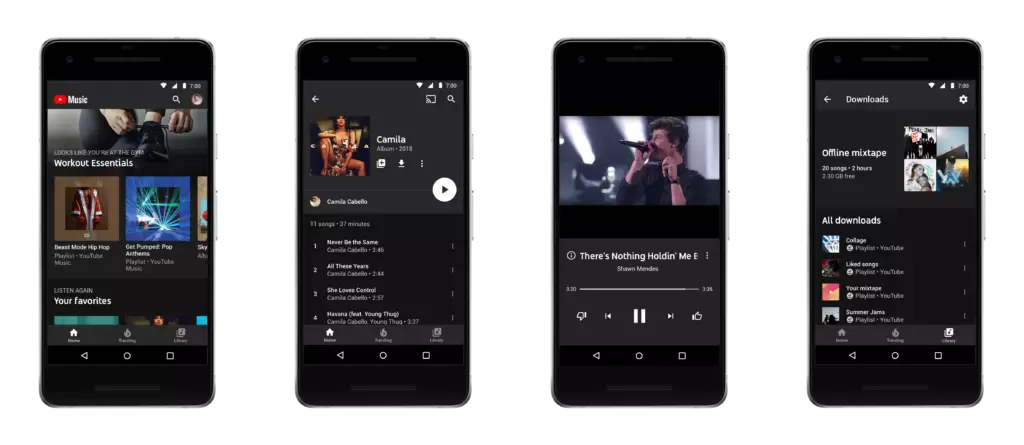 youtube music aplikace novinky