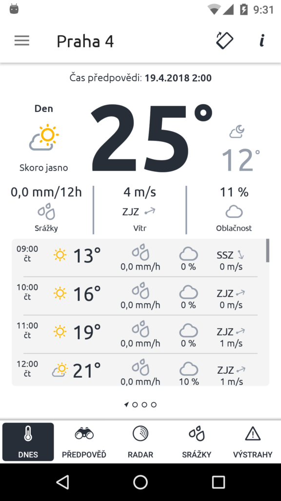 ČHMÚ aplikace