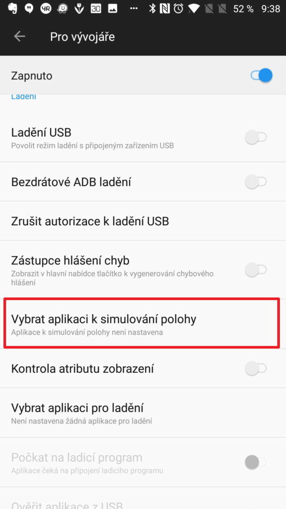 Aplikace k simulování polohy