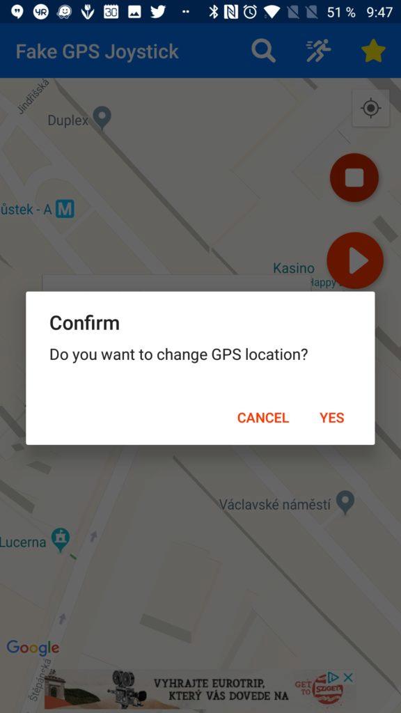 Chcete změnit polohu? Fake GPS Joystick