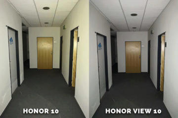 Honor 10 vs. Honor View 10 chodba test blesku
