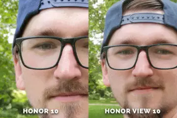 Honor 10 vs. Honor View 10 selfie detail