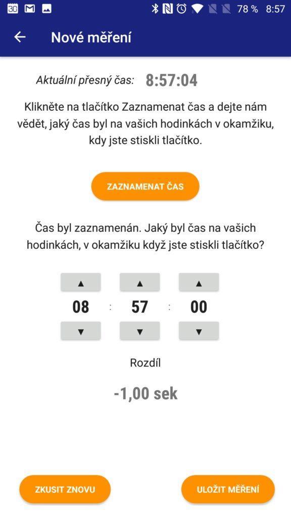 Atomic Clock & Watch Accuracy Tool Měření odchylky hodinek