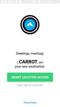 Spuštění aplikace CARROT Weather