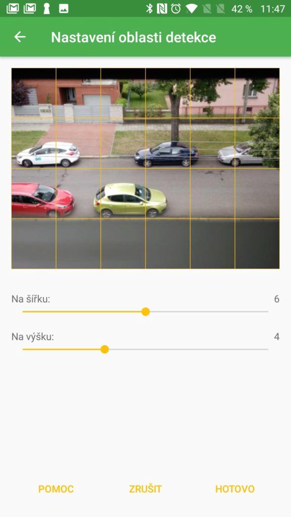 Výběr role Přihlášení účtem Google Úvodní nastavení Security Camera Vymezení sledovaného prostoru