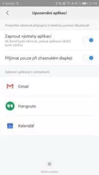 Xiaomi Mi Band 3 notifikace