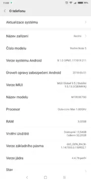 Xiaomi Redmi Note 5 sw