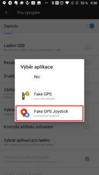 Zvolte Fake GPS Joystick
