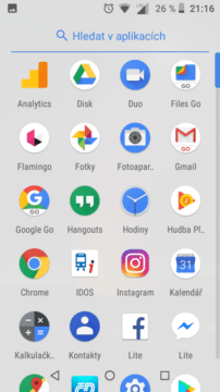 android go menu aplikace nokia 1