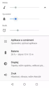 android go nastaveni zvuk