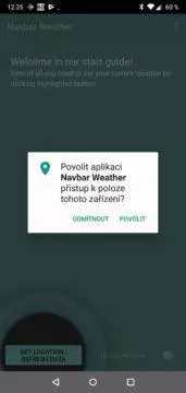navbar weather povoleni poloha
